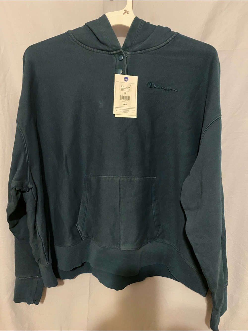 Champion Teal Pullover Hoodie with Embroidered Logo